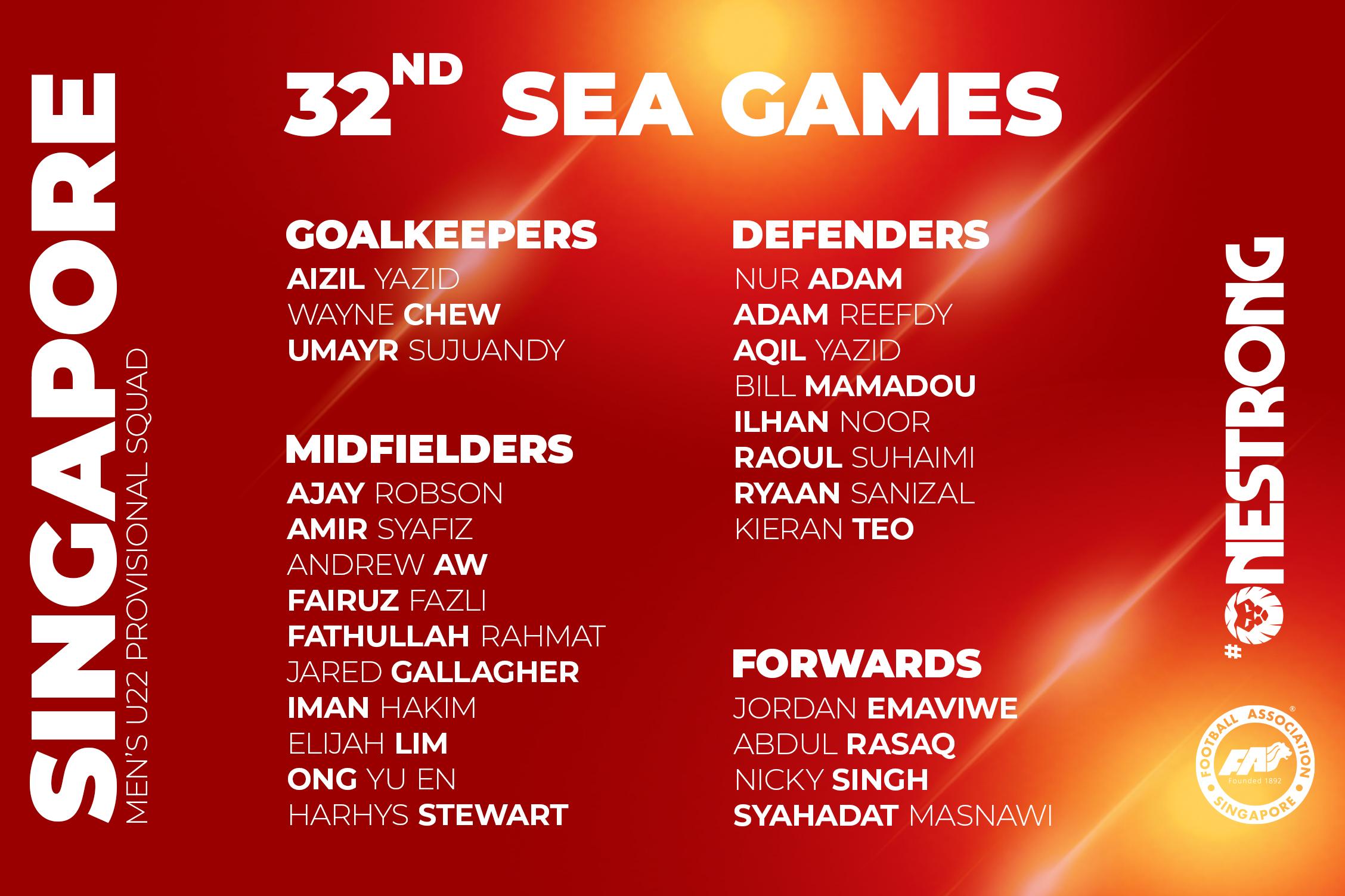 Provisional Singapore Under 22 Squad Named For 32nd SEA Games provisional-singapore-under-22-squad-named-for-32nd-sea-games